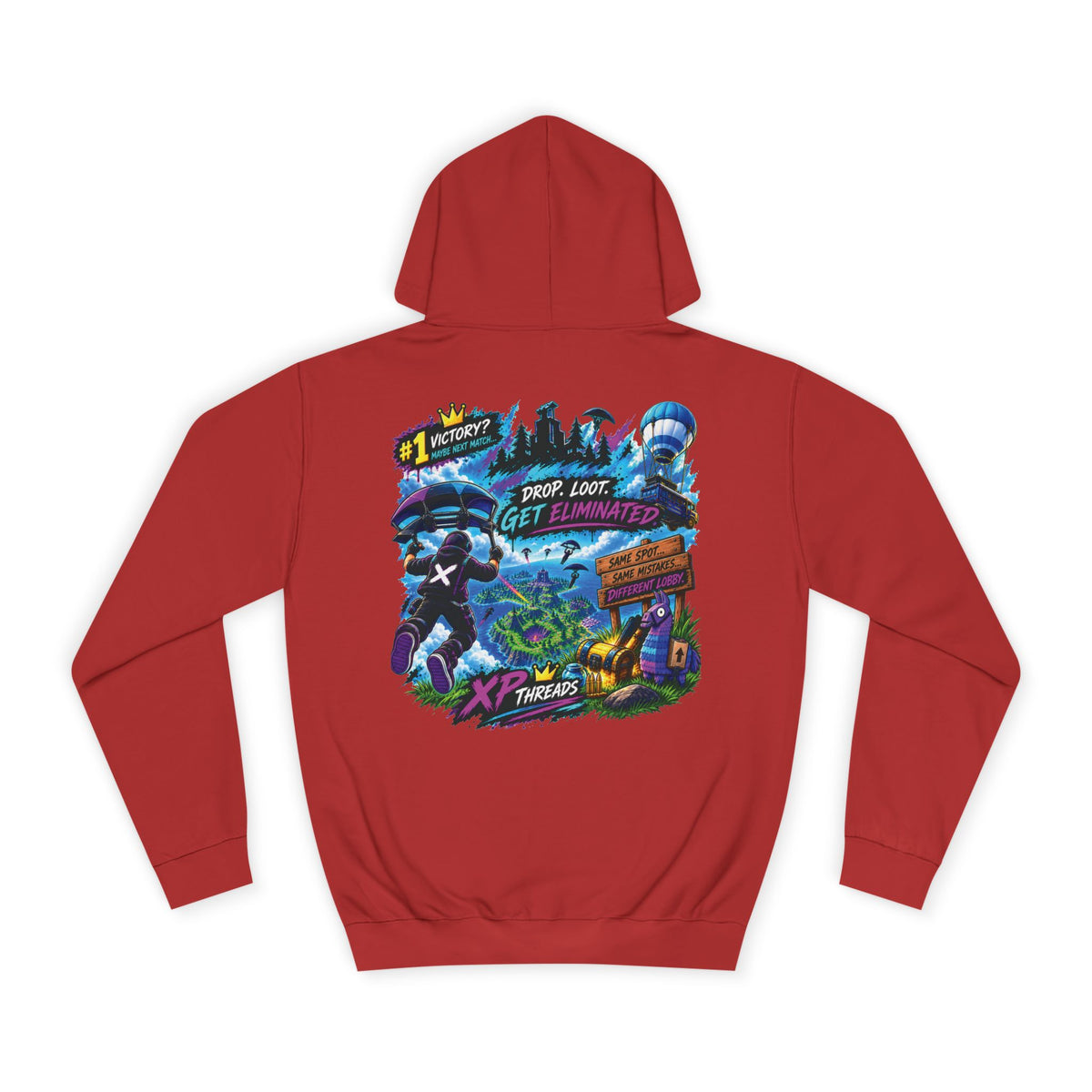 Gaming College Hoodie – 'XP Threads' Battle Royale Graphic Pullover