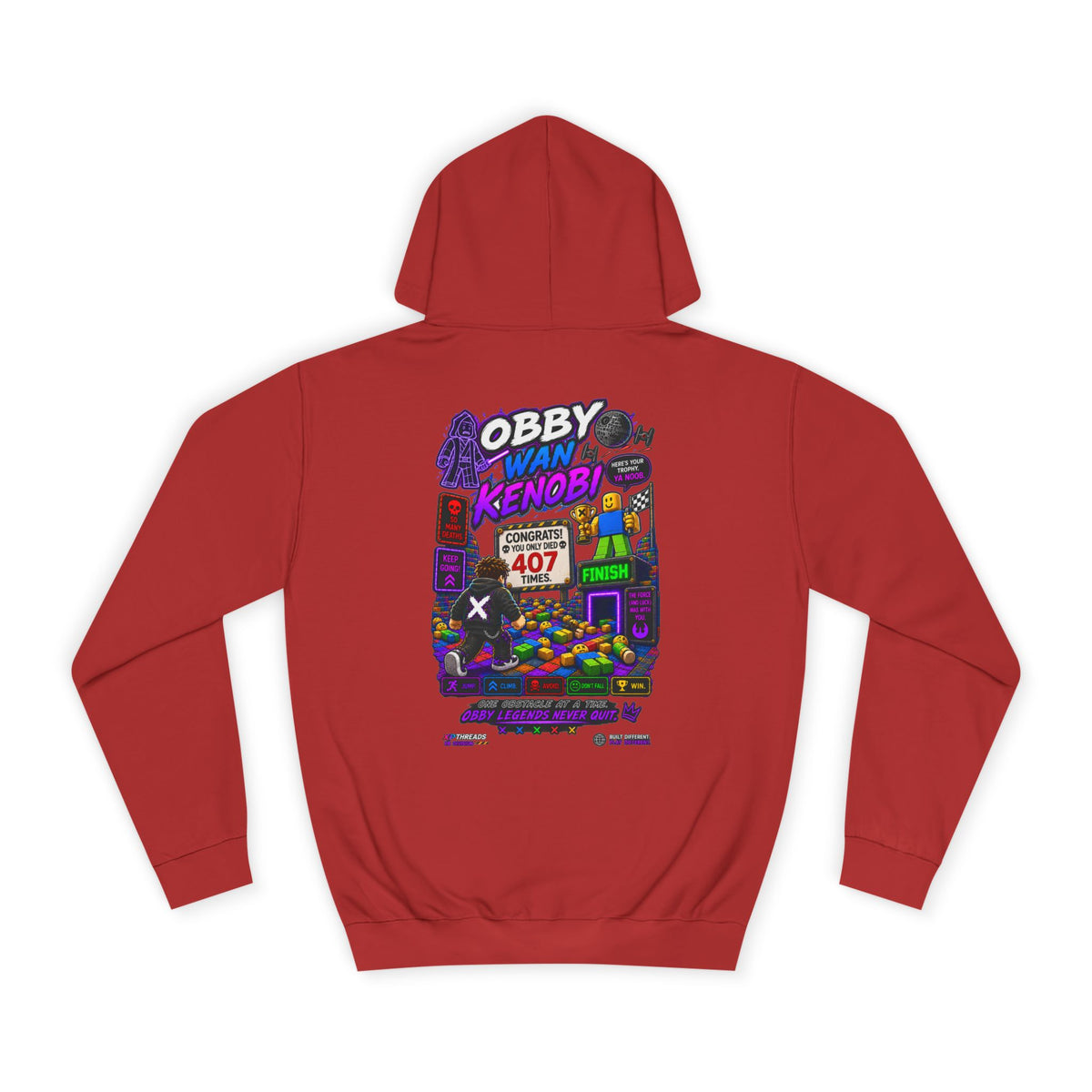 Obby Wan Kenobi Graphic Hoodie — Retro Gamer Streetwear Pullover