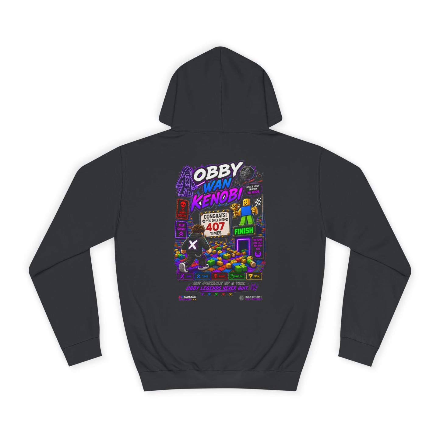 Obby Wan Kenobi Graphic Hoodie — Retro Gamer Streetwear Pullover