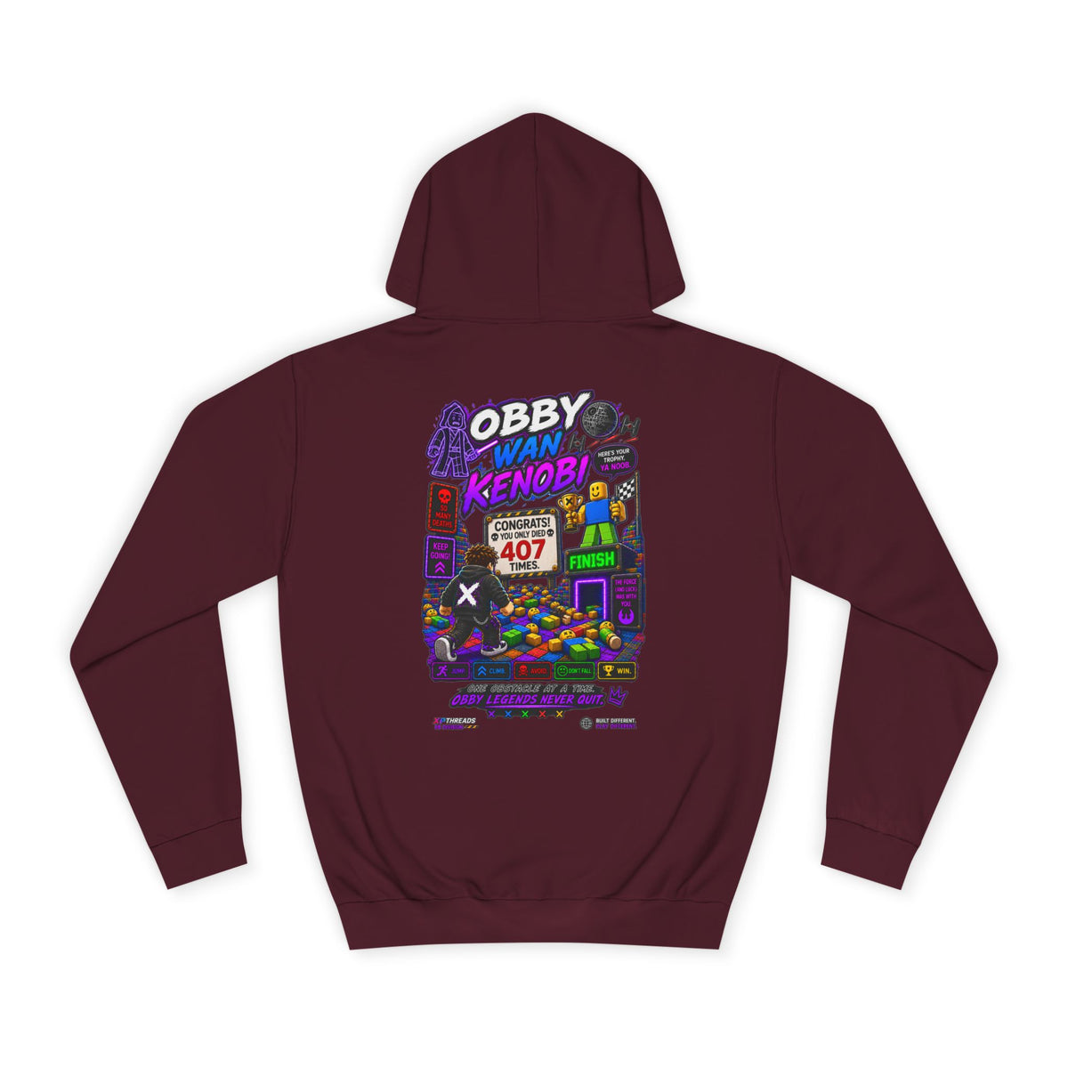 Obby Wan Kenobi Graphic Hoodie — Retro Gamer Streetwear Pullover