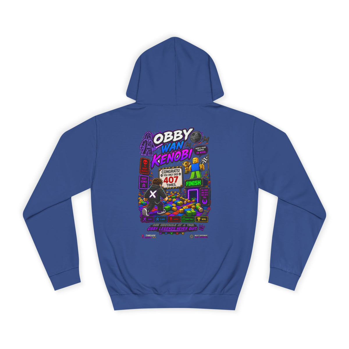 Obby Wan Kenobi Graphic Hoodie — Retro Gamer Streetwear Pullover