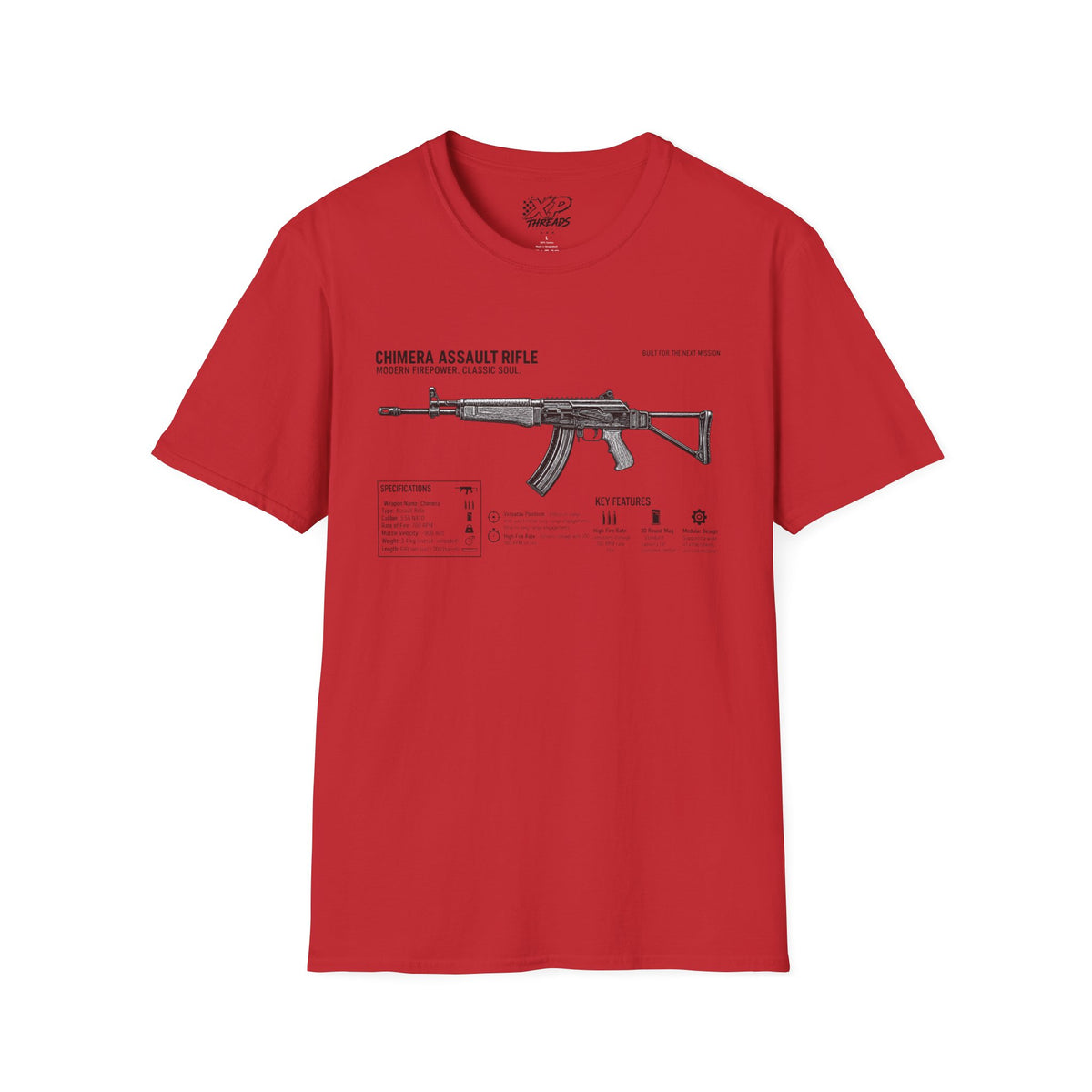 Rifle Blueprint T-Shirt — Chimera Assault Rifle Schematic Tee