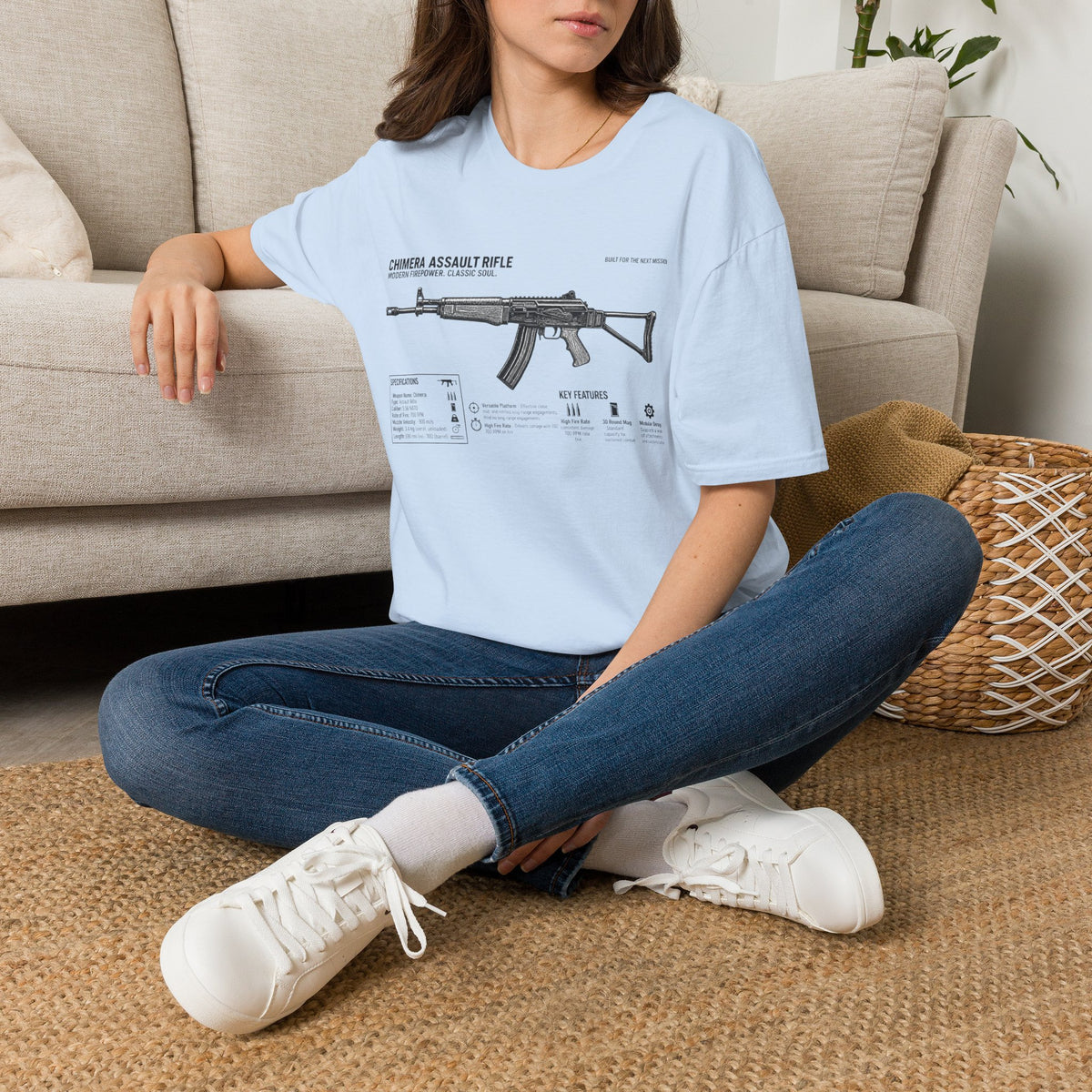 Rifle Blueprint T-Shirt — Chimera Assault Rifle Schematic Tee