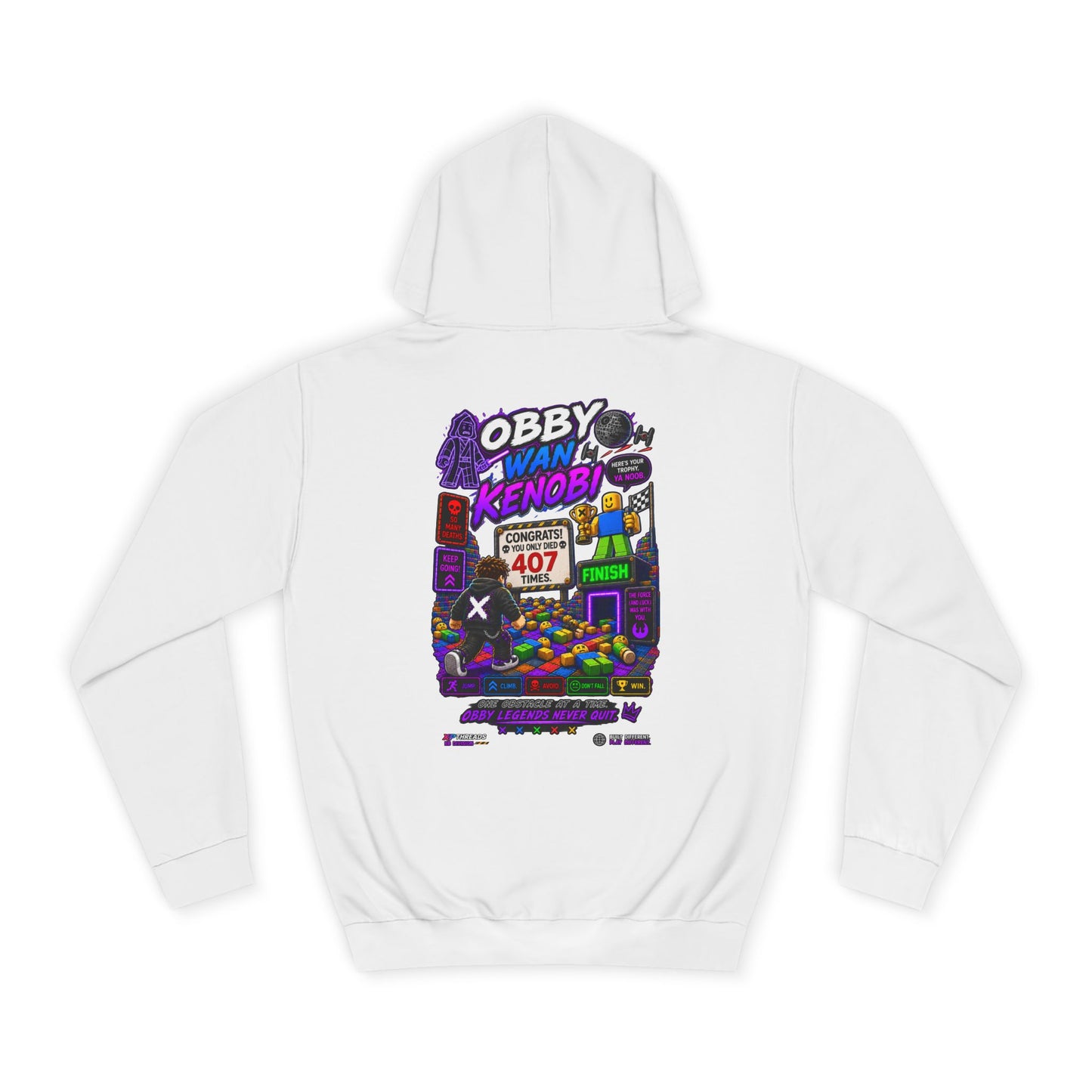Obby Wan Kenobi Graphic Hoodie — Retro Gamer Streetwear Pullover