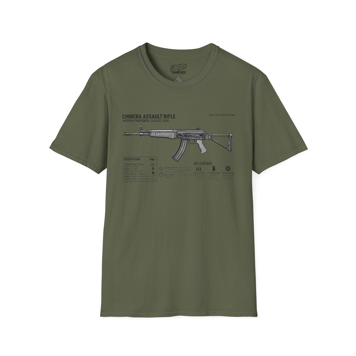 Rifle Blueprint T-Shirt — Chimera Assault Rifle Schematic Tee