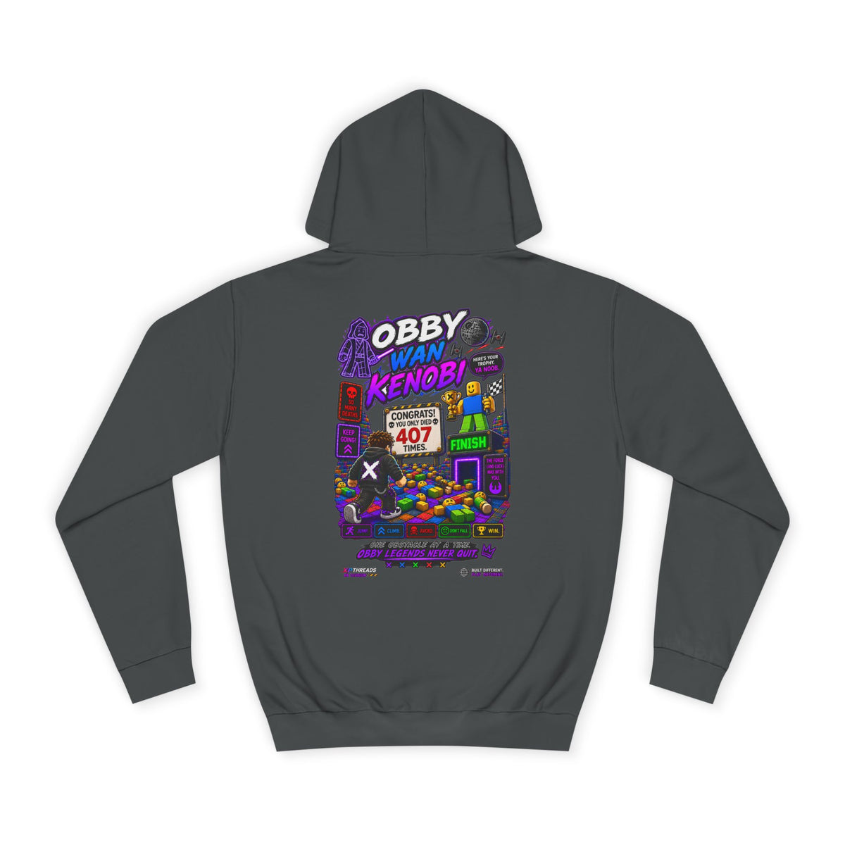 Obby Wan Kenobi Graphic Hoodie — Retro Gamer Streetwear Pullover