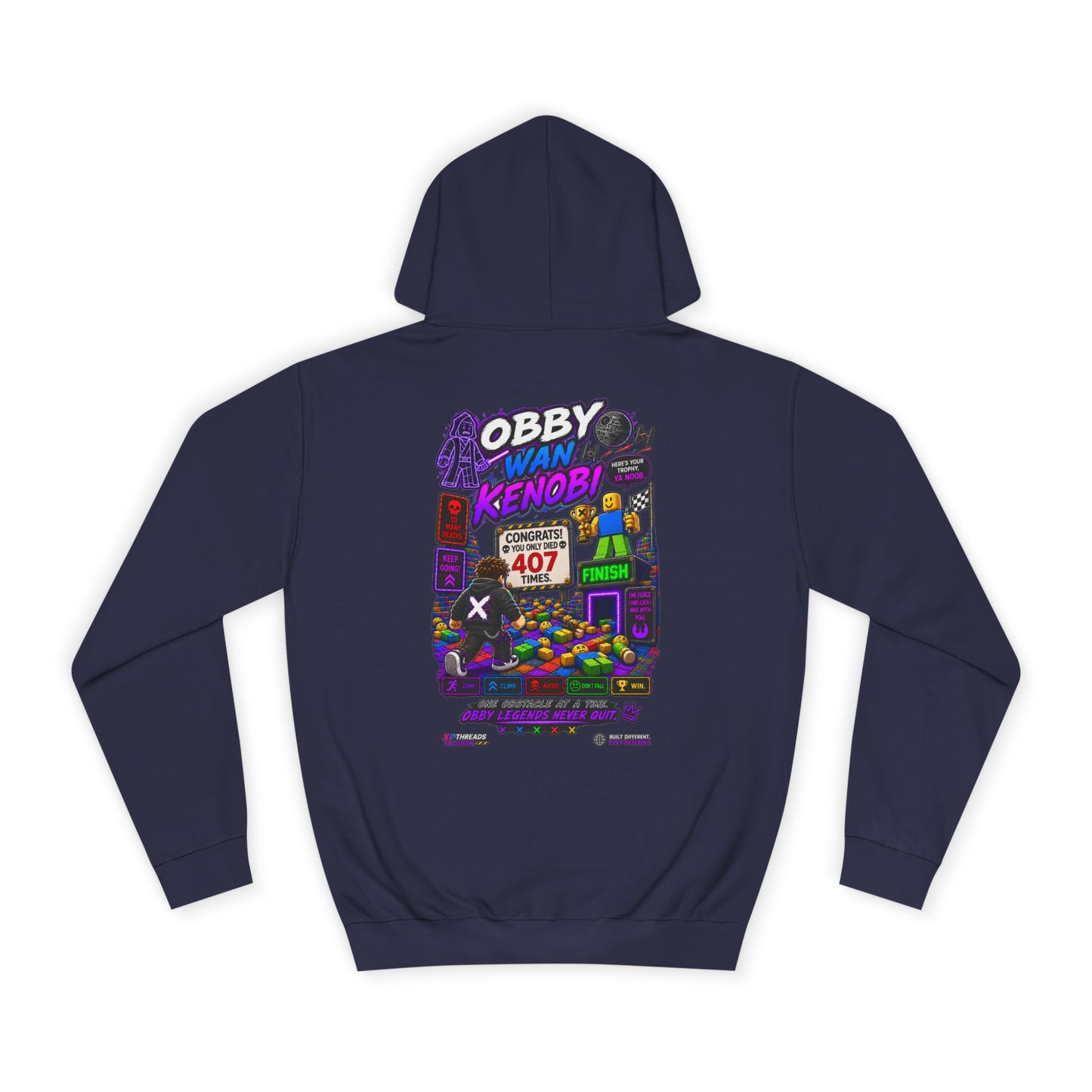 Obby Wan Kenobi Graphic Hoodie — Retro Gamer Streetwear Pullover