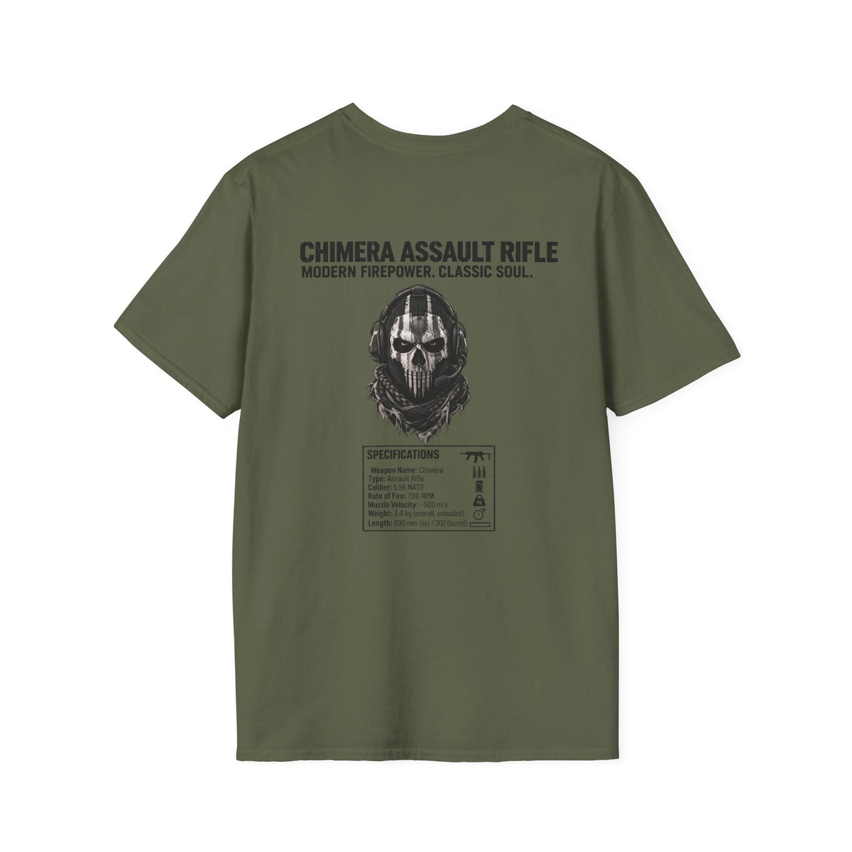 Rifle Blueprint T-Shirt — Chimera Assault Rifle Schematic Tee
