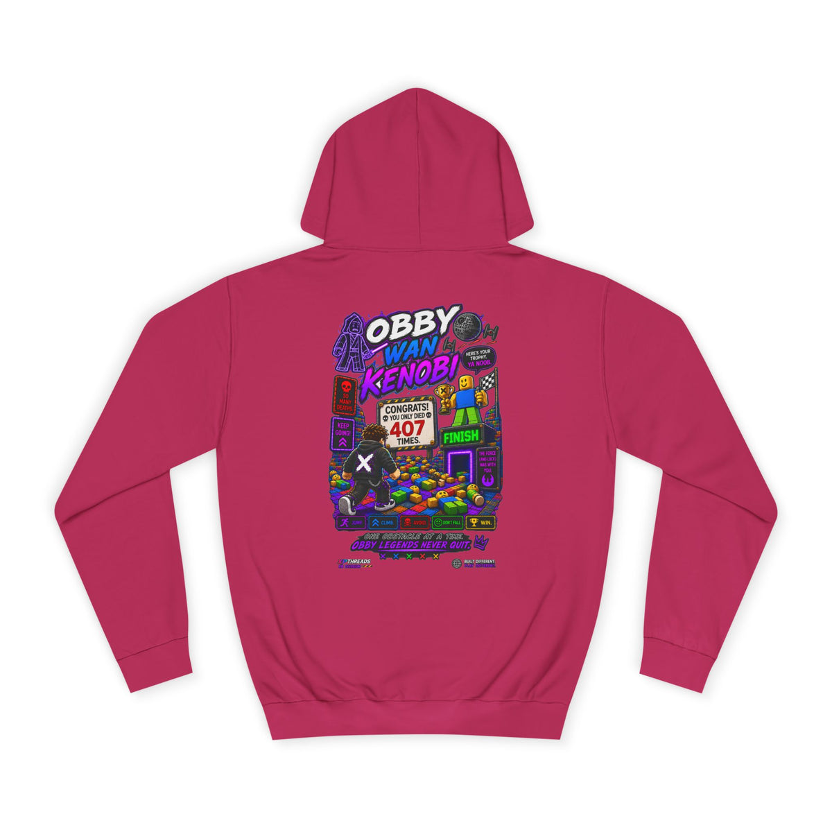 Obby Wan Kenobi Graphic Hoodie — Retro Gamer Streetwear Pullover