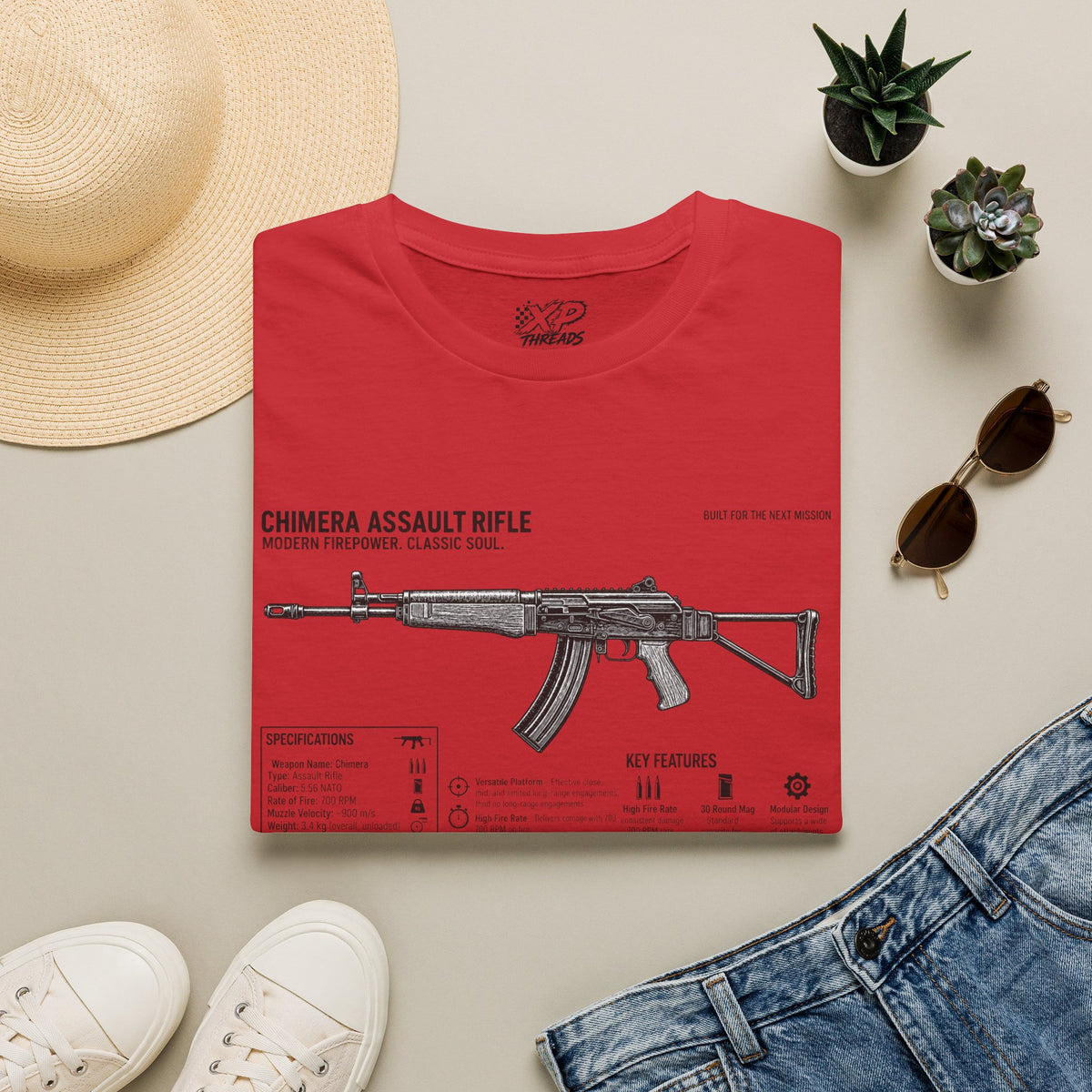 Rifle Blueprint T-Shirt — Chimera Assault Rifle Schematic Tee