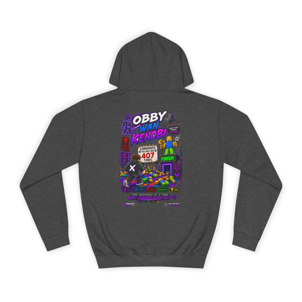 Obby Wan Kenobi Graphic Hoodie — Retro Gamer Streetwear Pullover