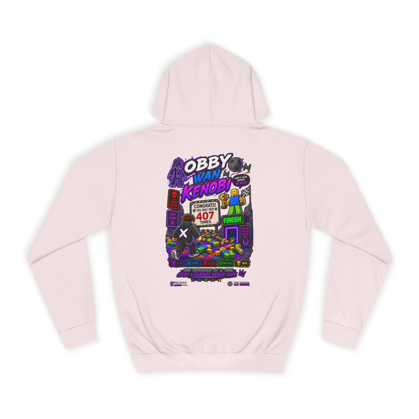 Obby Wan Kenobi Graphic Hoodie — Retro Gamer Streetwear Pullover