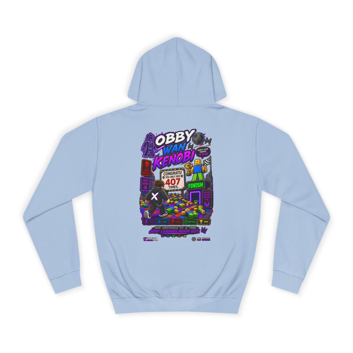 Obby Wan Kenobi Graphic Hoodie — Retro Gamer Streetwear Pullover