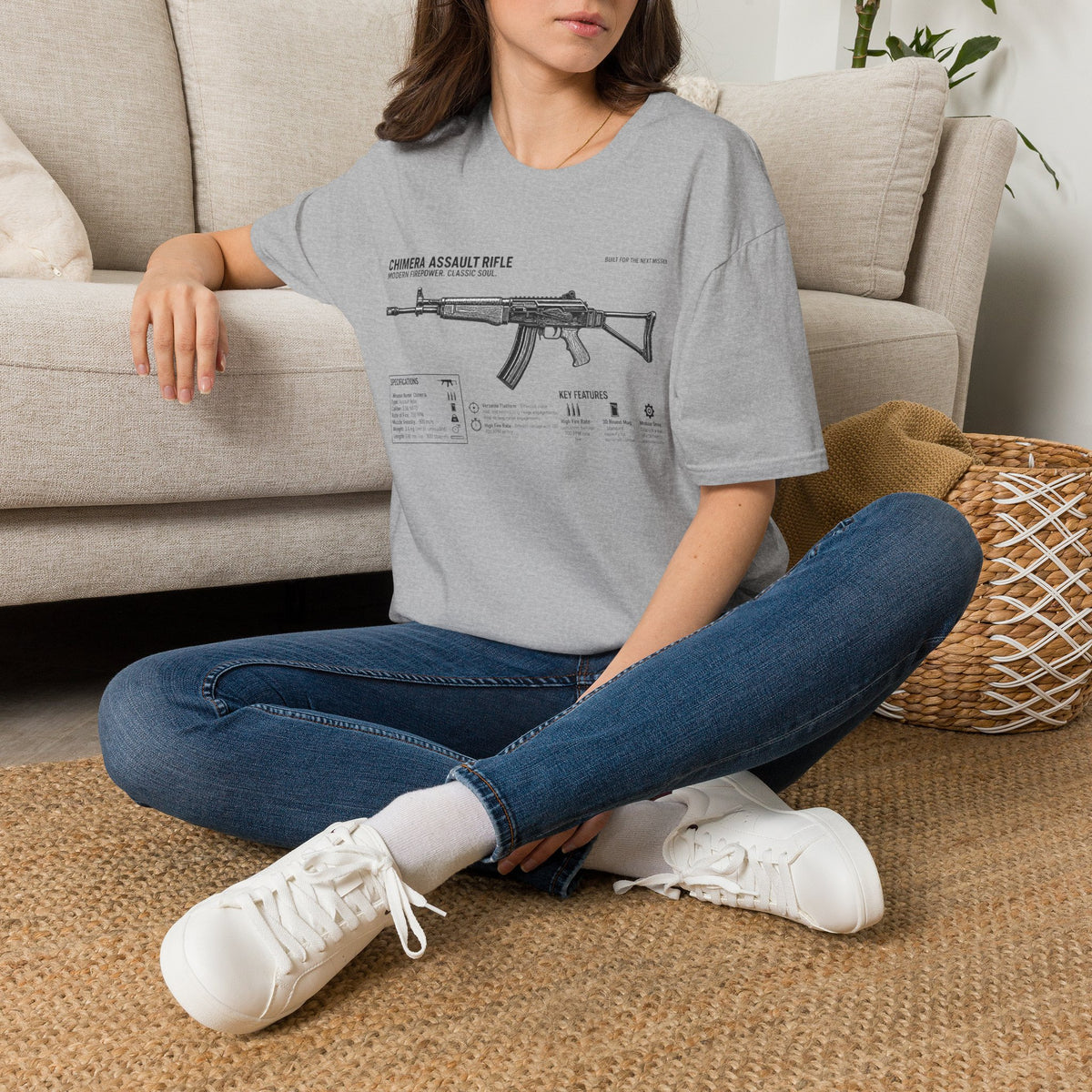 Rifle Blueprint T-Shirt — Chimera Assault Rifle Schematic Tee