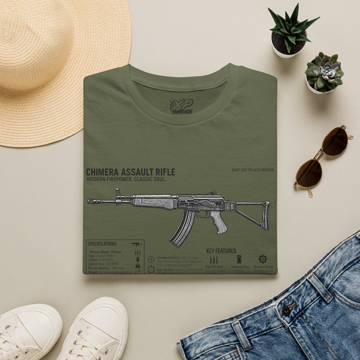 Rifle Blueprint T-Shirt — Chimera Assault Rifle Schematic Tee