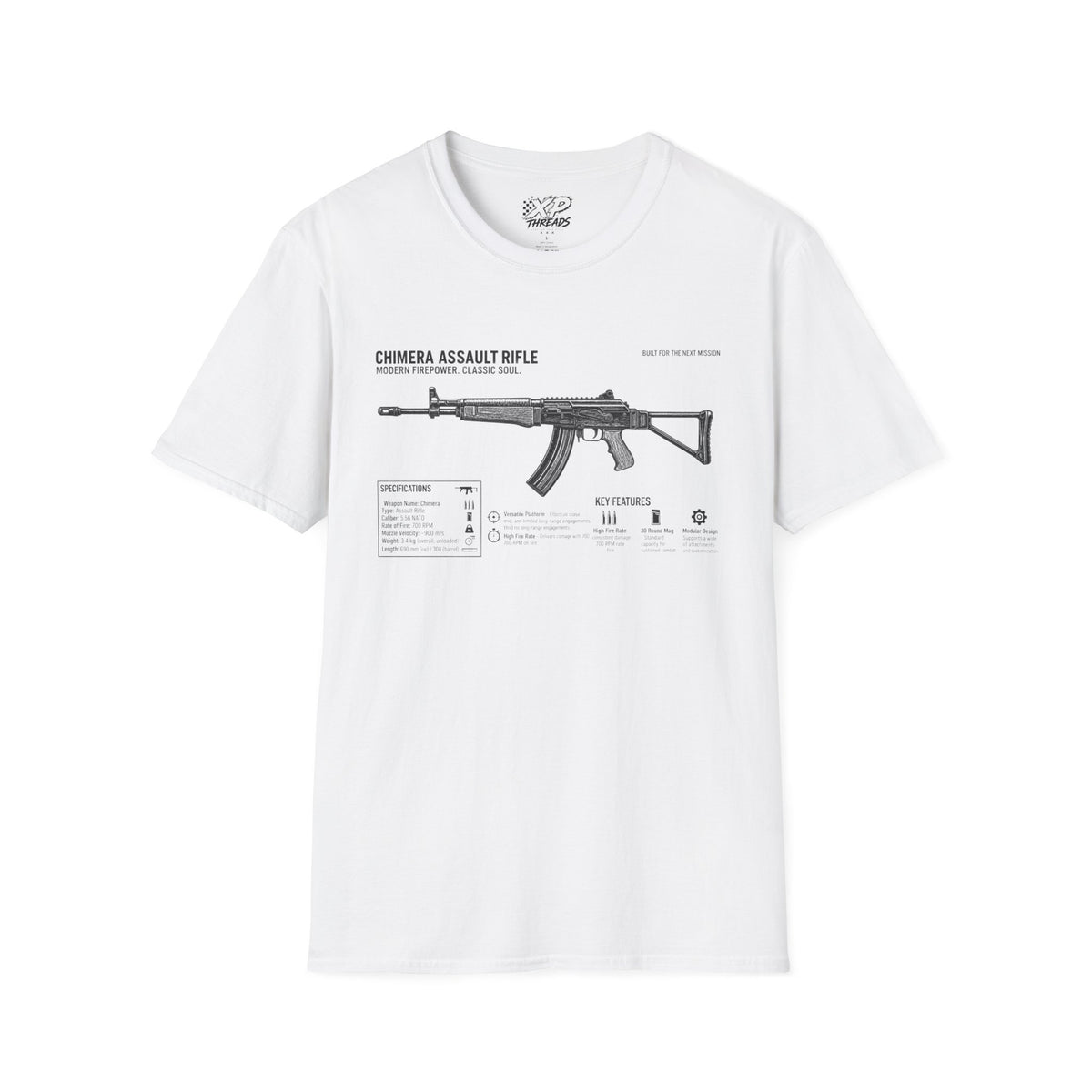 Rifle Blueprint T-Shirt — Chimera Assault Rifle Schematic Tee