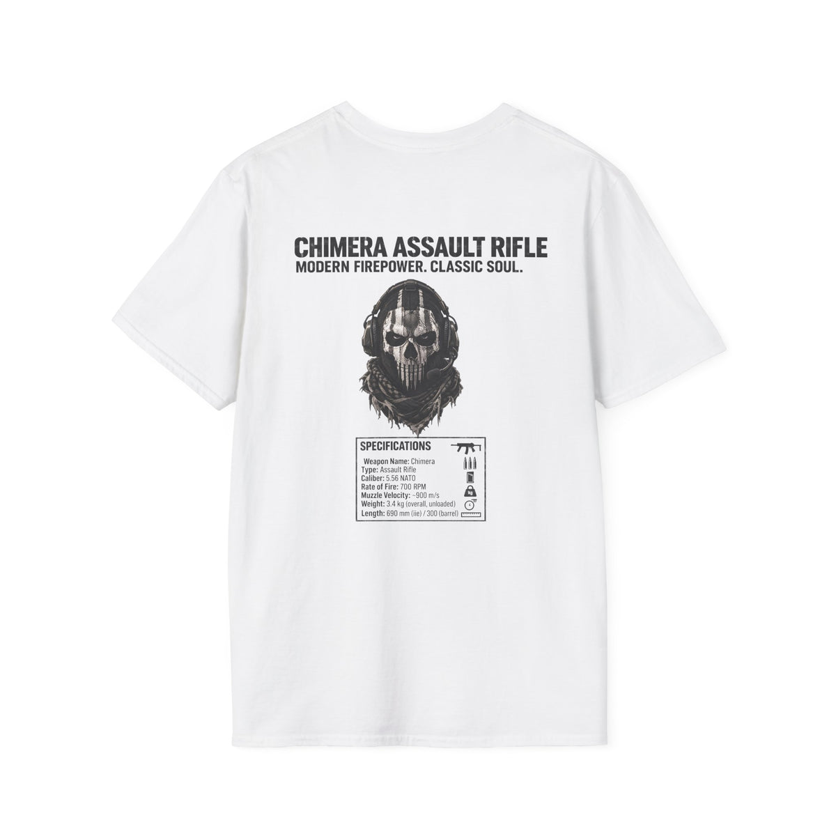 Rifle Blueprint T-Shirt — Chimera Assault Rifle Schematic Tee