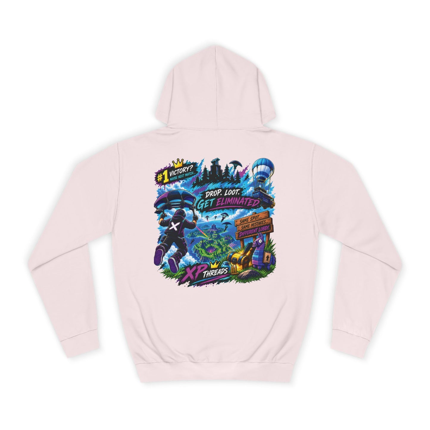 Gaming College Hoodie – 'XP Threads' Battle Royale Graphic Pullover