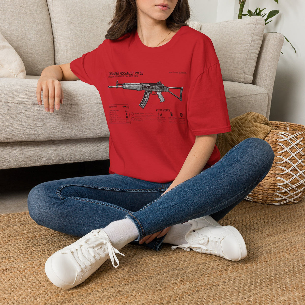 Rifle Blueprint T-Shirt — Chimera Assault Rifle Schematic Tee