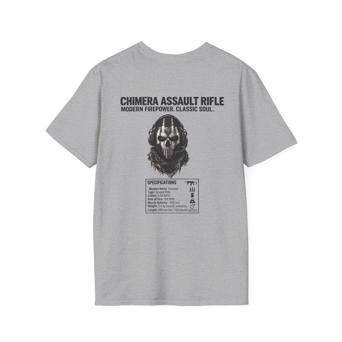 Rifle Blueprint T-Shirt — Chimera Assault Rifle Schematic Tee