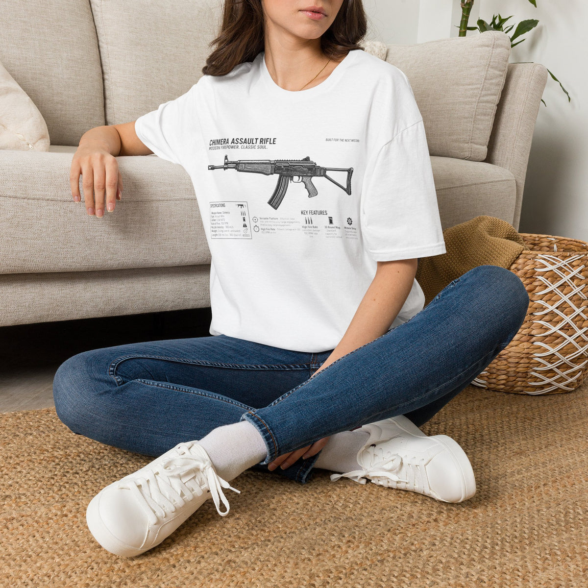 Rifle Blueprint T-Shirt — Chimera Assault Rifle Schematic Tee