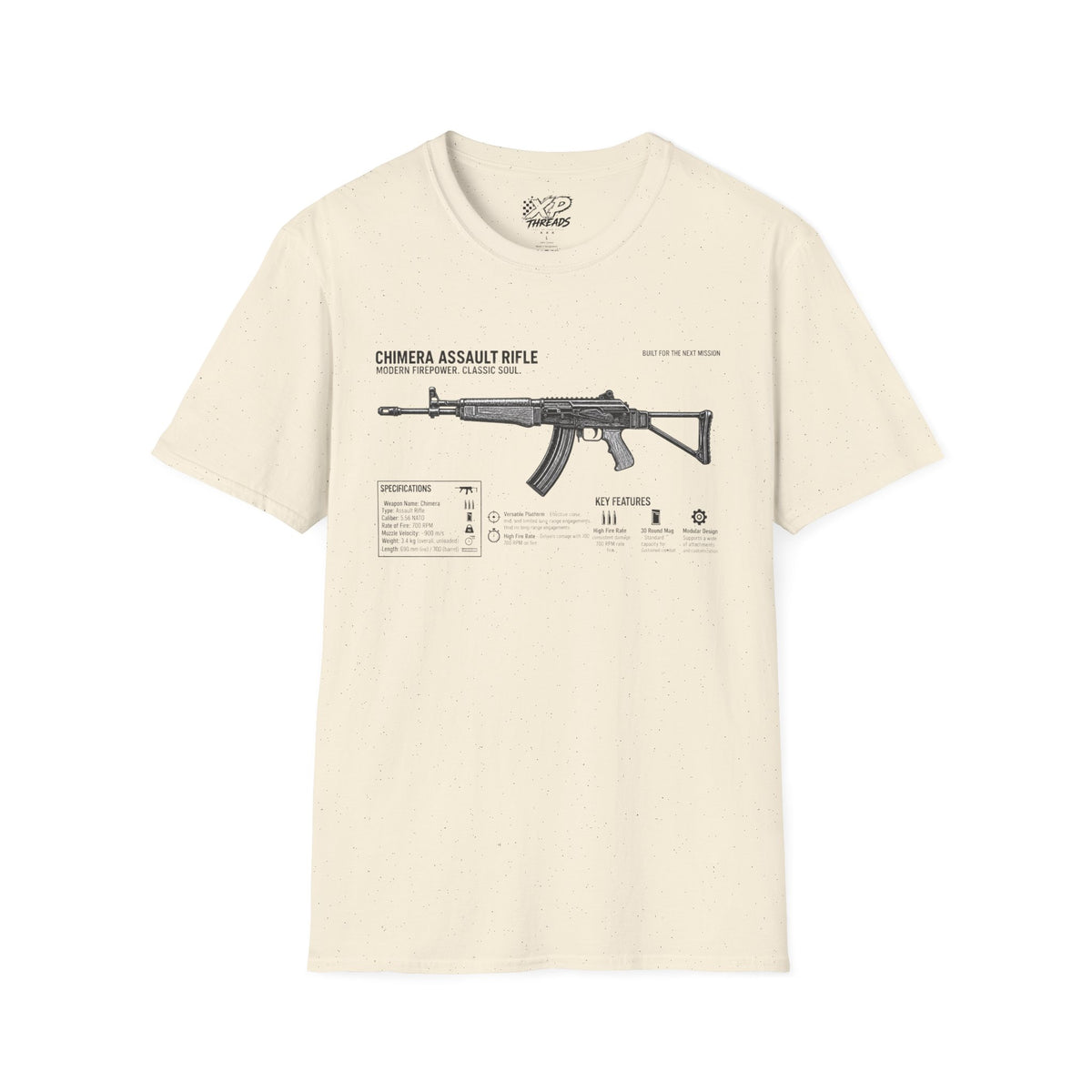 Rifle Blueprint T-Shirt — Chimera Assault Rifle Schematic Tee