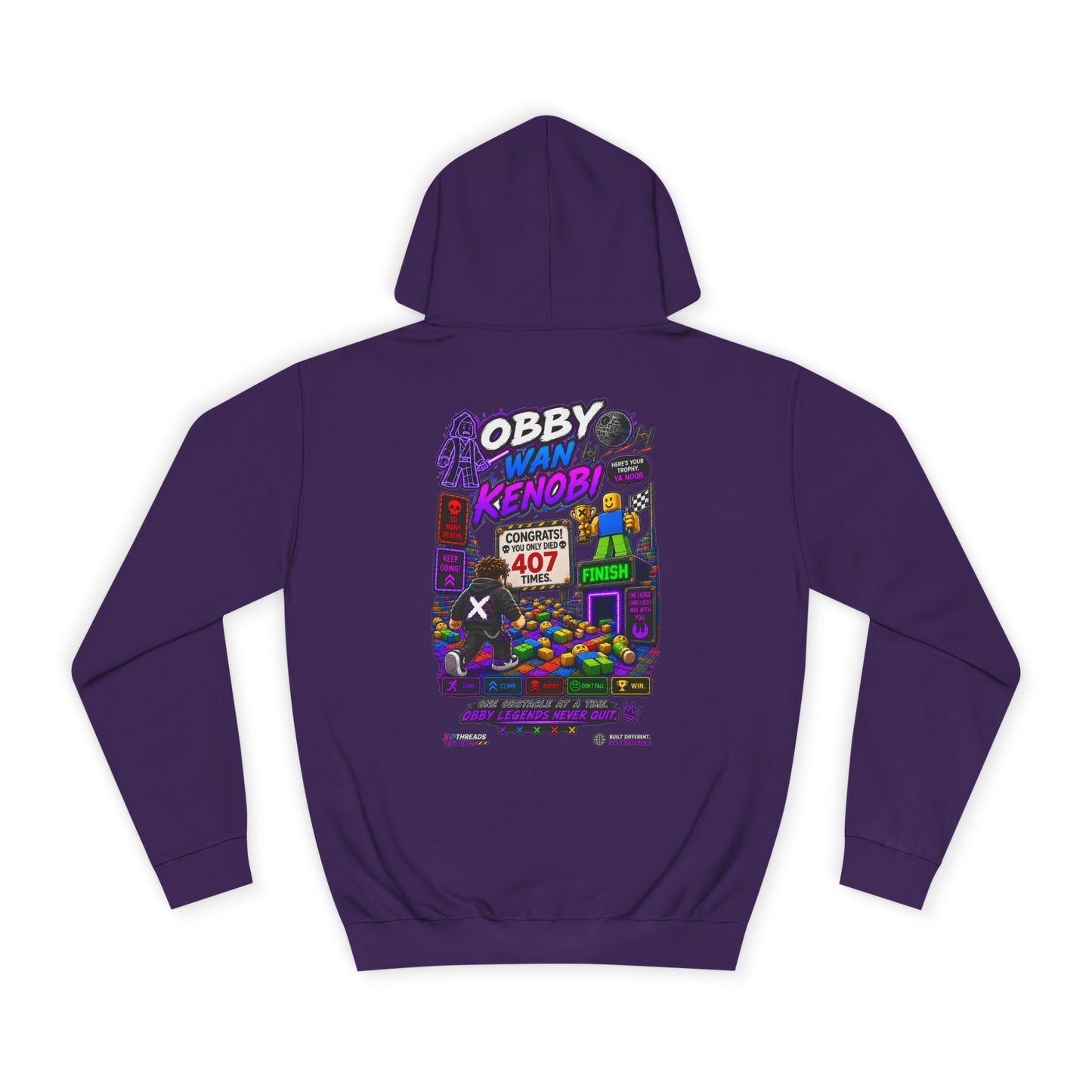 Obby Wan Kenobi Graphic Hoodie — Retro Gamer Streetwear Pullover
