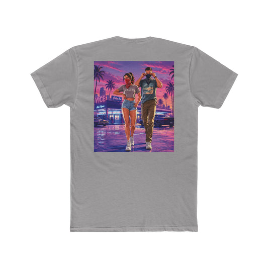 Retro Miami Night Tee — Vaporwave Couple Graphic T-Shirt