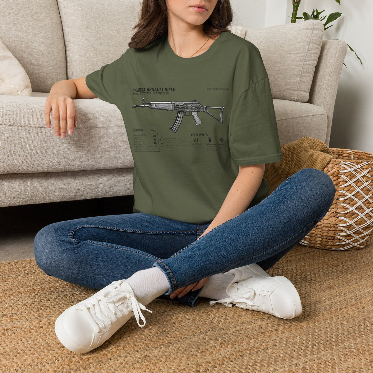 Rifle Blueprint T-Shirt — Chimera Assault Rifle Schematic Tee