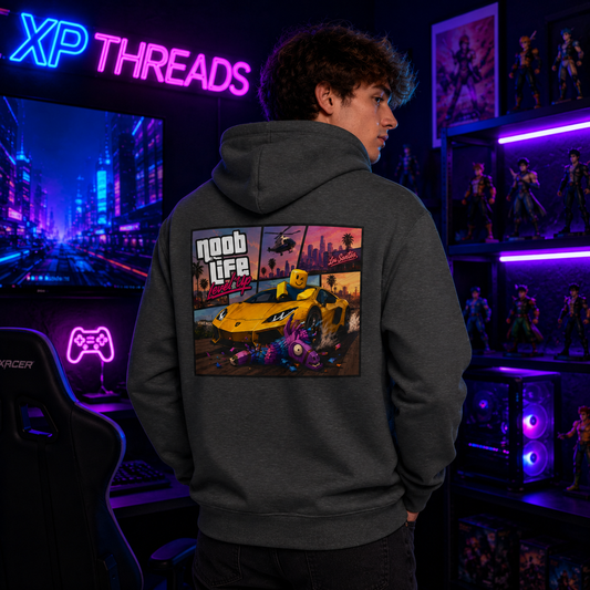 Noob Life Gaming Graphic Hoodie | NoobLife logo front