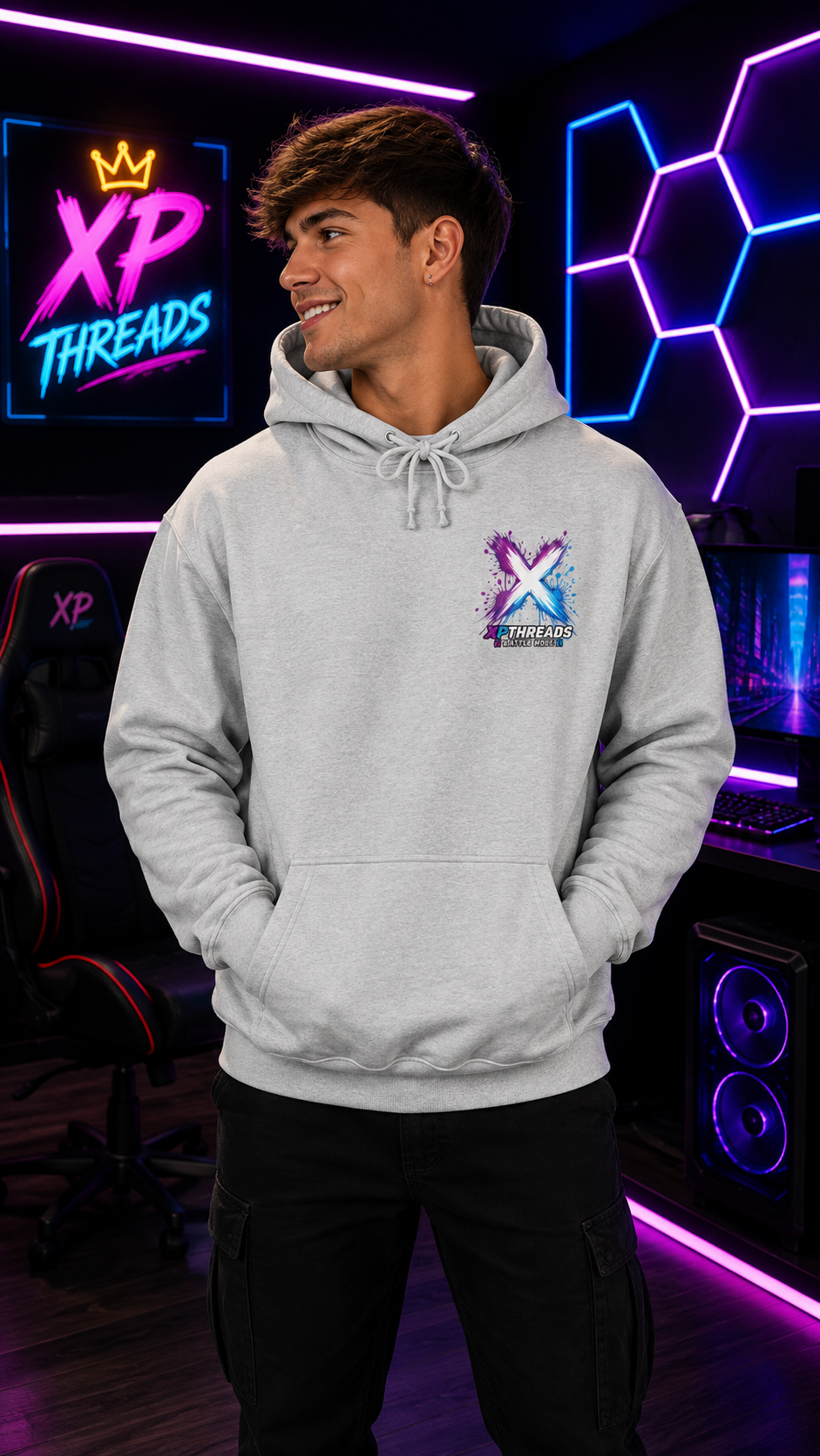 Noob Life™ Gaming Hoodie – XP Threads on front