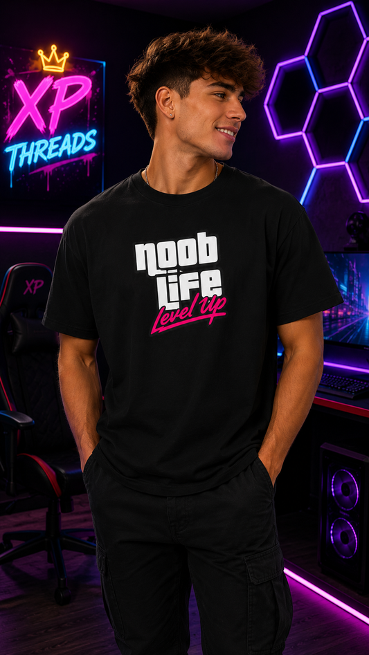 Noob Life Gaming Graphic T-Shirt | XP Threads