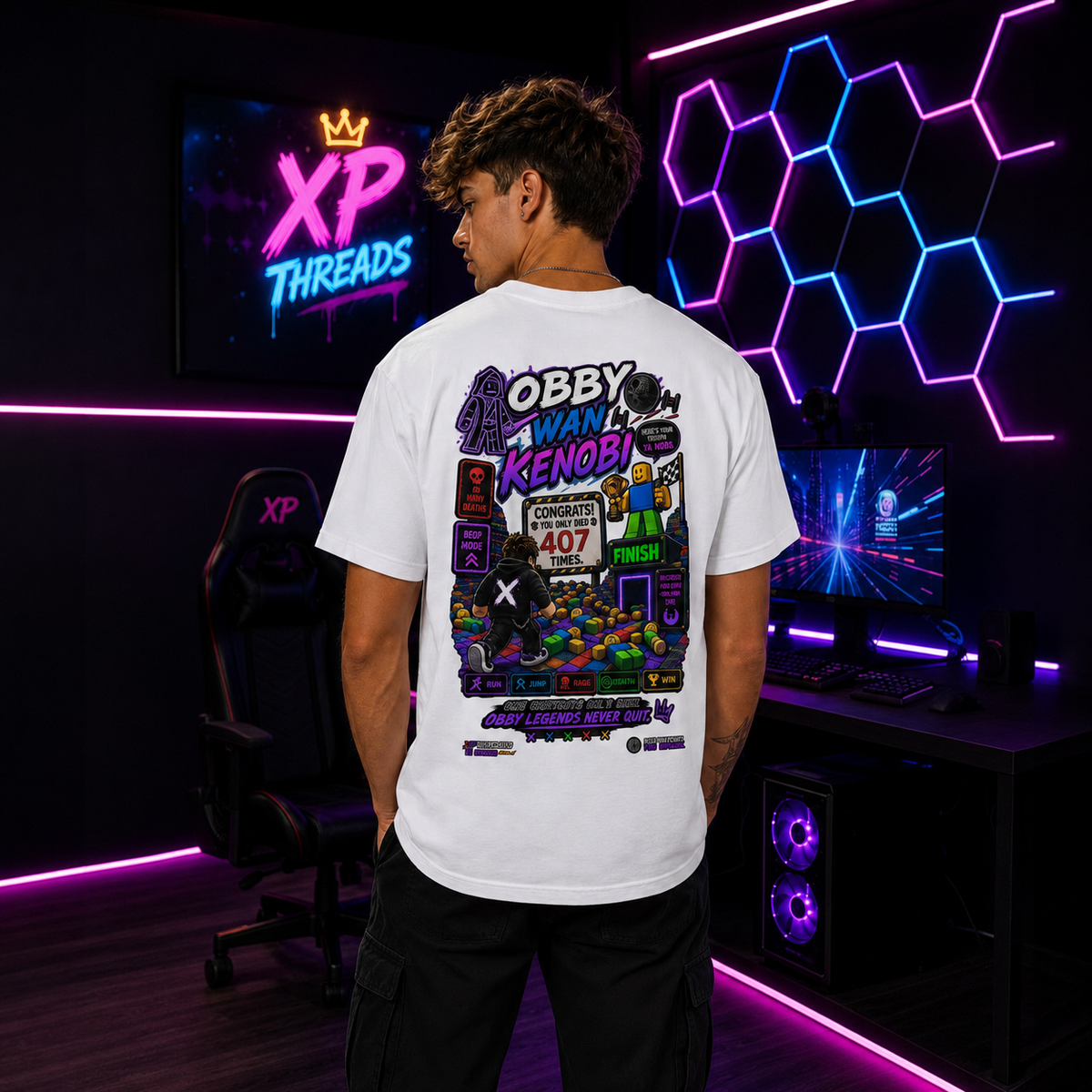 Obby Retro Gamer Graphic T-Shirt | XP Threads