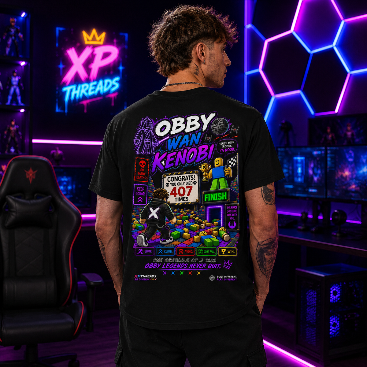 Obby Retro Gamer Graphic T-Shirt | XP Threads
