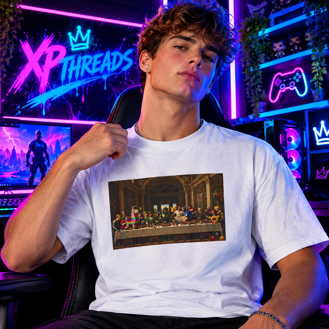 Classic Art Gaming T-Shirt — The Last Supper Parody