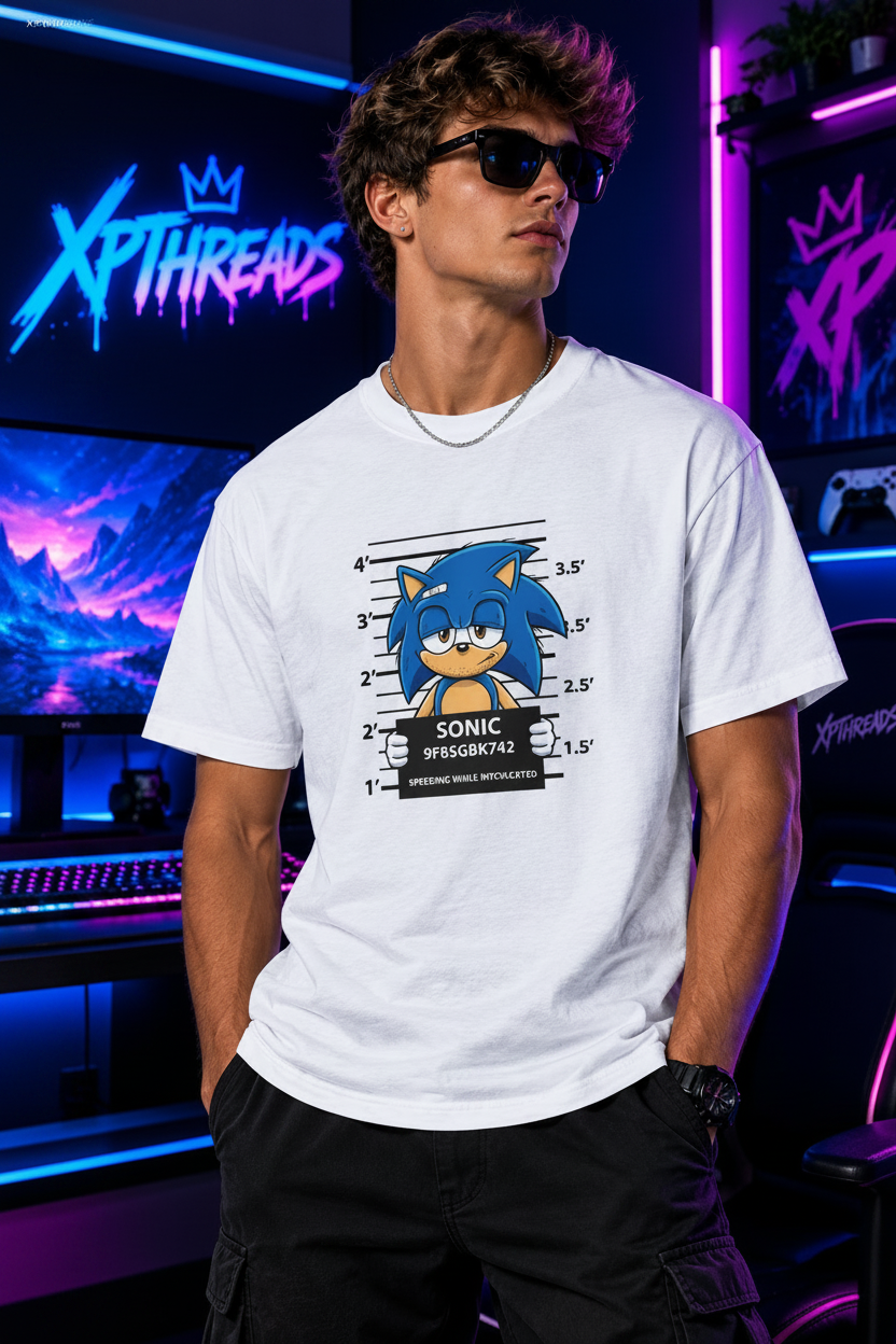 Sonic Mugshot Tee — Larger Graphic